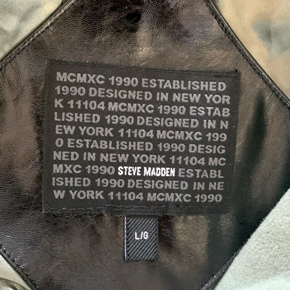 Women’s Steve Madden juniors belted shirt jacket pea coat moss green - Picture 6 of 6